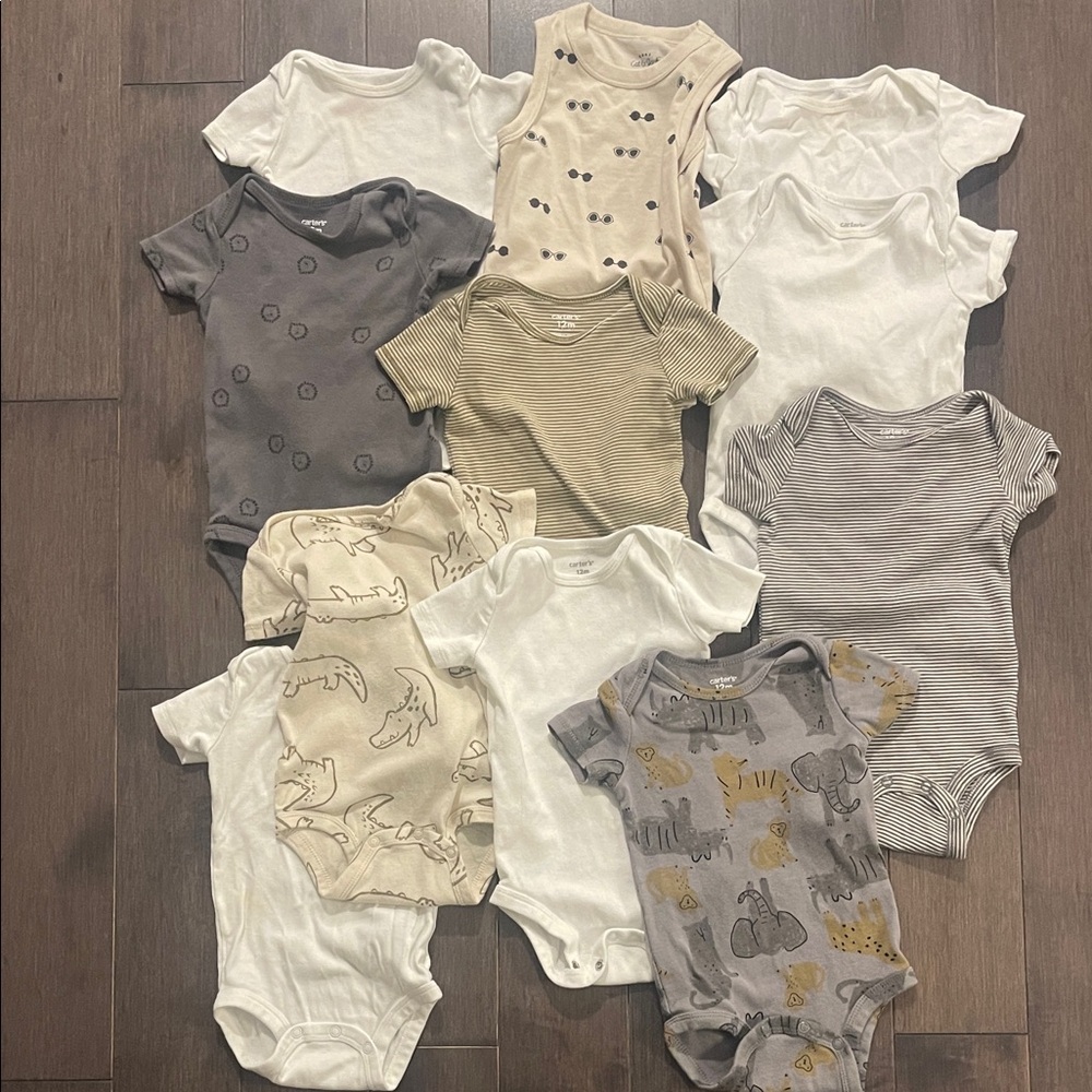 11 Carter's Neutral Tones Baby Bodysuits